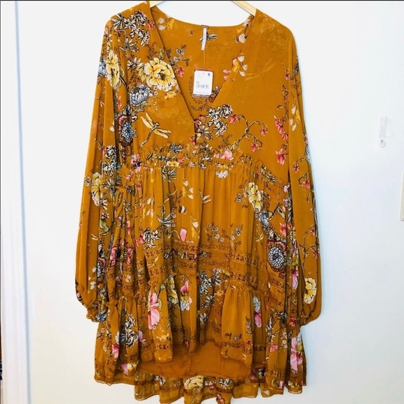 Free People Cherry Blossom Mini Dress Topaz NWT - Picture 2 of 3